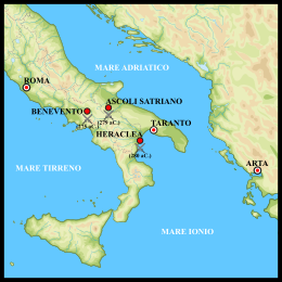 Krigskort Rom mod Taranto.svg