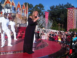 Carey performing at the Walt Disney World Resort in 2010 Mariahparade2.jpg