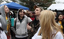 Mason students celebrating on February 4, 2012