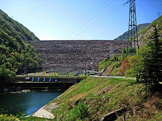 Miboro Dam Dam in Gifu Prefecture, Japan.