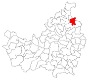 Localizarea satului pe harta județului Cluj