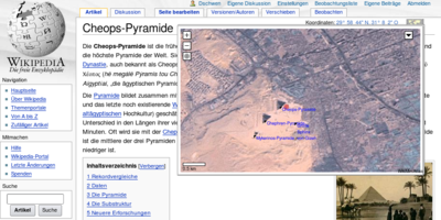 Pirámides de Giza en modo satélite. Octubre de 2006.