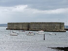 Both units today provide useful shelter to boats. Mulberry harbour sections, Portland.jpg