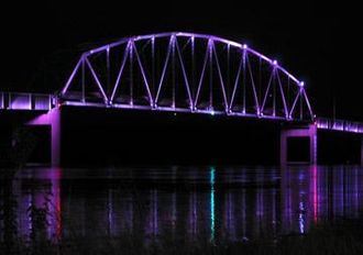 Norbert F. Beckey bridge at Muscatine, Iowa, with LED lighting Muscatine-ia-bridge.jpg