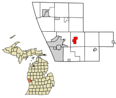Location of Wolf Lake, Michigan