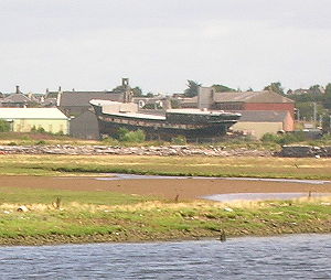 Vraket av SV Carrick vid Erwin Docks (närbild), augusti 2007