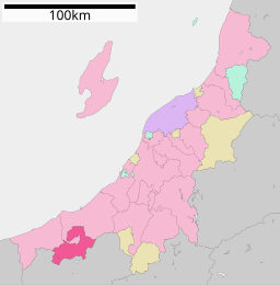 Myōkōs läge i Niigata prefektur Städer:      Signifikanta städer      Övriga städer Landskommuner:      Köpingar      Byar