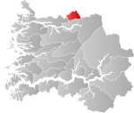 Mapa do condado de Møre og Romsdal com Hornindal em destaque.
