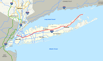 Map of New York State Route 25.