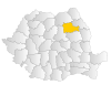 Карта Румынии с выделением округа Нямц 
