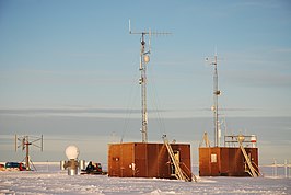 Masten van het Neumayer-Station II in februari 2008