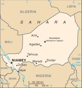 Kart over Republikken Niger