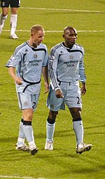 Geremi (right) and Newcastle United's teammate Nicky Butt. Nicky Butt and Geremi.jpg