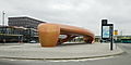 The Amazing Whalejaw, an oversized sculpture that serves as a bus stop next to the Hoofddorp train station