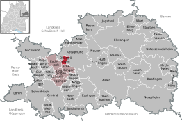 Kaart van Obergröningen