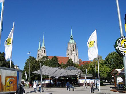 Theresienwiese, the closest U-Bahn station to the Oktoberfest
