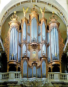 The case of the Great Organ above the choir