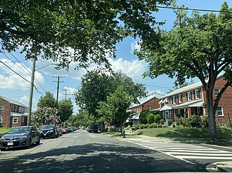 Intersection of 19th St. and S St. SE, in Park Naylor, July 2021. Park Naylor Washington DC July 2021.jpg