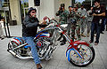 On the "Patriot Chopper" motorcycle