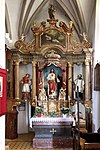 Parish church St. Andrä in front of the Hagental Herz-Jesu-Altar.JPG