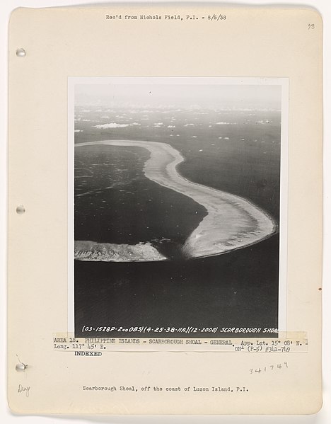 Aerial view of Scarborough Shoal (1938)