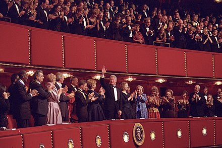 President Bill Clinton and First Lady Hillary Clinton attending the Kennedy Center Honors in December 2000