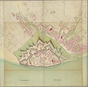 300px plan de la citadelle de blaye 1724