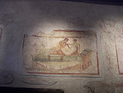 Erotic Fresco from the Lupanar, Pompeii