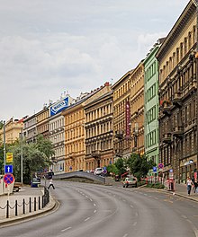 Die nord-südliche Magistrale (Straße Mezibranská) in Nové Město.