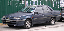 The Proton Saga Iswara saloon, widely used as Malaysian taxis in the 1990s and early 2000s.