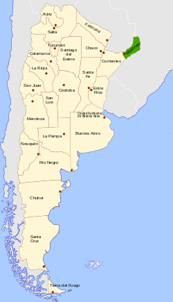 Location o Misiones athin Argentinae