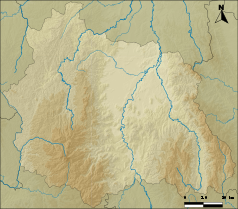 Mapa konturowa Puy-de-Dôme, w centrum znajduje się punkt z opisem „Clermont-Ferrand”