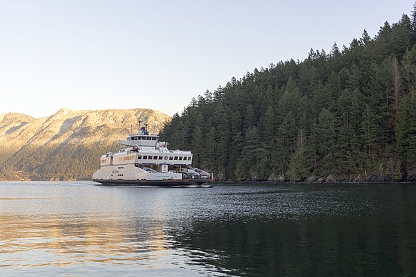 Queen of Capilano ferry approaching Snug Cove, Bowen Island, British Columbia