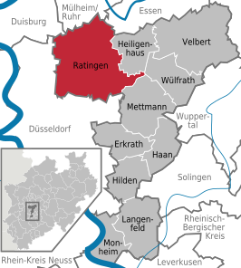 Kaart van Ratingen