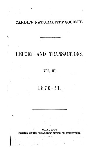 <i>Reports and Transactions, Cardiff Naturalists Society</i> Academic journal