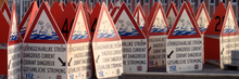 Stored rip current warning signs in the Netherlands. Rip current warning signs.png