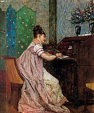 Dona en un escriptori, 1898