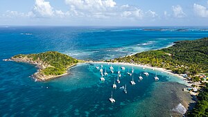 Aerial view of the island - Salt Whistle Bay