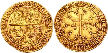 Salut d'or, depicting Henry as King of England and France, struck in Rouen