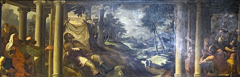 File:San Rocco Venezia (Interno) - San Rocco colpito dalla peste - Tintoretto.jpg