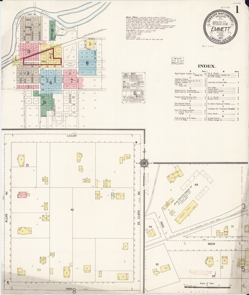 File:Sanborn Fire Insurance Map from Emmett, Gem County, Idaho, 1917, Plate 0001.tiff