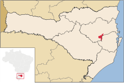 Localização de Vidal Ramos em Santa Catarina