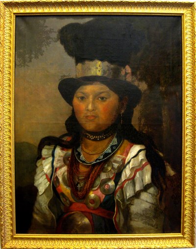 Portrait of Sarah Molasses, c.1886, daughter of John Neptune and Molly Molasses, collection of Peabody Museum of Archaeology and Ethnology