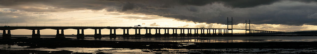 The Second Severn Crossing carrying the M4 motorway across the River Severn