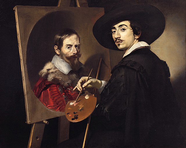 Self-portrait of Nicolas Régnier painting a portrait of Vincenzo Giustiniani, 1623–24, Fogg Art Museum.