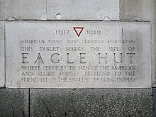 Photo of a stone tablet commemorating the site of Eagle Hut.