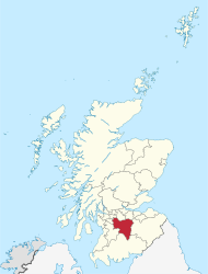 Pozicija Južnog Lanarkshira na karti Škotske