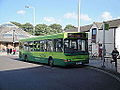 Southern Vectis 3361 Western Haven (HW54 DCF), a Dennis Dart SLF/Plaxton Pointer 2 in Newport, Isle of Wight bus station on route 5.