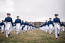 The United States Air Force Academy commissioned the first 86 Space Force lieutenants on 18 April 2020 from the members of the class of 2020. SpaceForceCadets USAFA2020.jpg