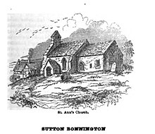 The church shown in the Midland Counties Railway Companion of 1840 St Anne's Church, Sutton Bonington.jpg